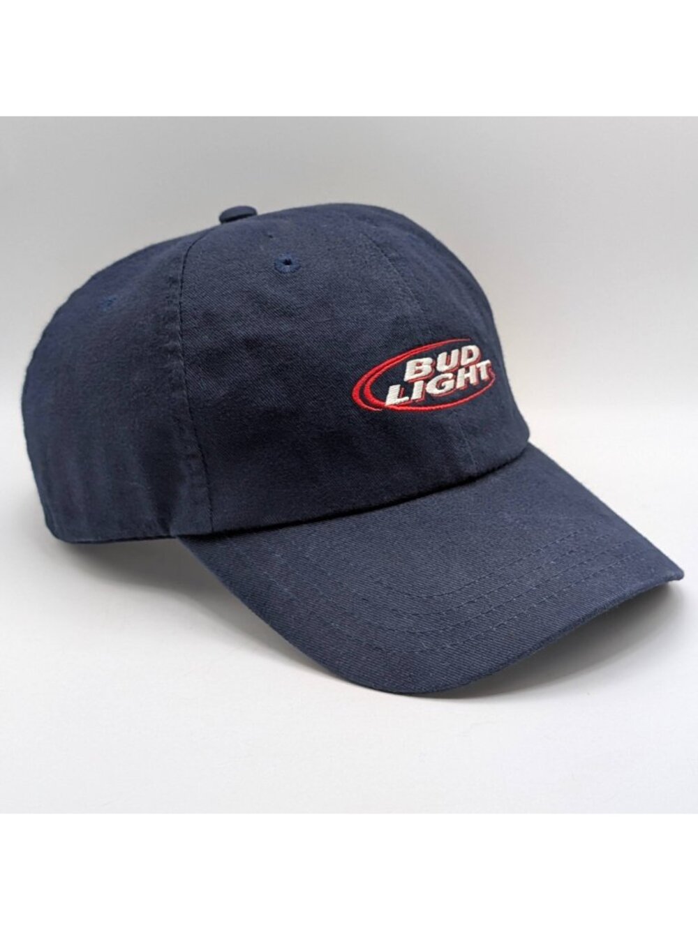 Vintage Bud Light Beer Hat Cap Navy Blue 2003 Anheuser Busch Strap Back Unisex